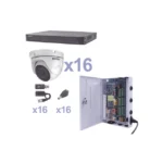 KIT TurboHD 1080p / DVR 16 Canales / 16 Cámaras Eyeball (exterior 2.8 mm) / Transceptores / Conectores / Fuente de Poder Profesional - Image 2
