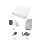 KIT TurboHD con Audio 1080p / DVR 4 Canales / 4 Cámaras Bala (exterior 2.8 mm) / Transceptores / Conectores / Fuente de Poder / AUDIO POR COAXITRON - Image 2
