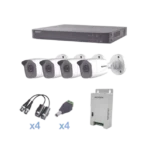 KIT TurboHD 1080p / DVR 4 Canales / 4 Cámaras Bala Metálicas (exterior 2.8 mm) / Transceptores / Conectores / Fuente de Poder Profesional - Image 2