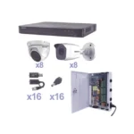 KIT TurboHD 1080p / DVR 16 Canales / 8 Cámaras Bala (exterior 2.8 mm) / 8 Cámaras Eyeball (exterior 2.8 mm) / Transceptores / Conectores / Fuente de Poder Profesional - Image 3