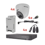 Kit Audio Bidireccional TurboHD 1080p / DVR 4 Canales / 4 Cámaras Eyeball (Exterior) con Bocina y Microfóno Integrado / 1 Fuente de Poder / Accesorios - Image 2
