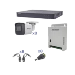 KIT TurboHD 1080p / DVR 8 Canales / 8 Cámaras Bala (exterior 2.8 mm) / Transceptores / Conectores / Fuente de Poder Profesional hasta 15 Vcc para Larga Distancia - Image 2