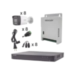 Kit Audio Bidireccional TurboHD 4K-3K / DVR 8 Canales 4K / 8 Cámaras Bala (Exterior) con Bocina y Microfóno Integrado 3K / 1 Fuentes de Poder / Accesorios - Image 2