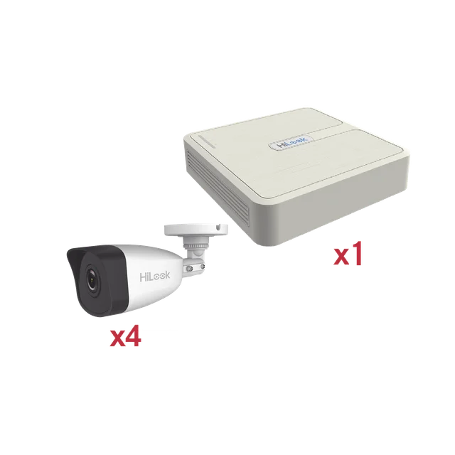 KIP2MP_4B-h Kit IP 4Megapixel / NVR de 4 Canales con 4 Puertos PoE / 4 Cámaras IP Dual light con microfono - Image 1