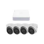 Kit IP 1080p (2 Megapixel) / NVR de 4 Canales con 4 Puertos PoE / 4 Cámaras IP Turret con Micrófono Integrado / ColorVu y ACUSENSE Lite - Image 2