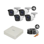 Kit TurboHD 720p / DVR 4 canales / 4 Cámaras Bala de Metal / 4 Cables 18 Mts / H.265+ / 1 Fuente de Poder Profesional / Accesorios de Instalación - Image 3