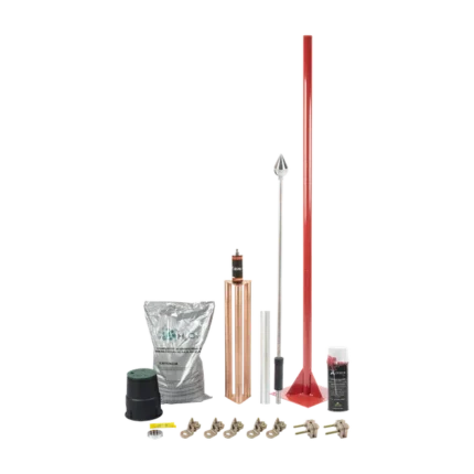 Kit Pararrayo con Punta en Aluminio con Accesorios para Protección de Diámetro de 160 m.