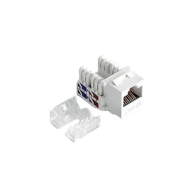 LP-KJ-601-WH-14543 Módulo Jack Keystone Cat6 con terminación 110 (Punchdown) para faceplate - Color Blanco - Image 1