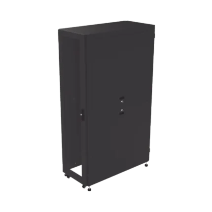 Gabinete Profesional para Telecomunicaciones de 45UR, 1200 mm Profundidad, Incluye 2 Organizadores Verticales de 45 Unidades de Rack, Se envía el Gabinete Armado.