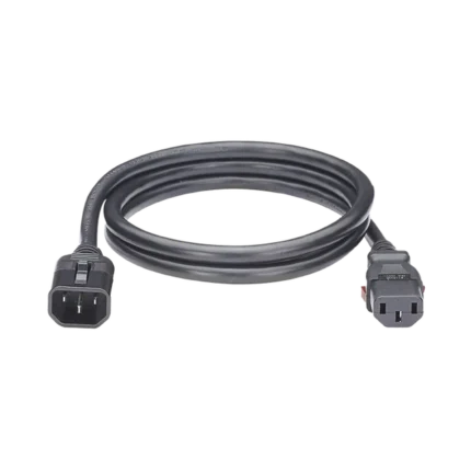 Cable de Alimentación Eléctrica Con Bloqueo de Seguridad, de IEC C14 a IEC C13, 1.2 Metros de Largo, Color Negro, Paquete de 10 Piezas