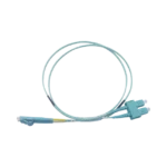 Jumper de Fibra Óptica Multimodo OM3 50/125 LC-SC OFNR (Riser), 2.0 mm, Dúplex, Aqua, 2 metros