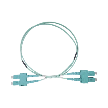 Jumper de Fibra Óptica Multimodo OM3 50/125 SC-SC OFNR (Riser), 2.0 mm, Dúplex, Aqua, 3 metros