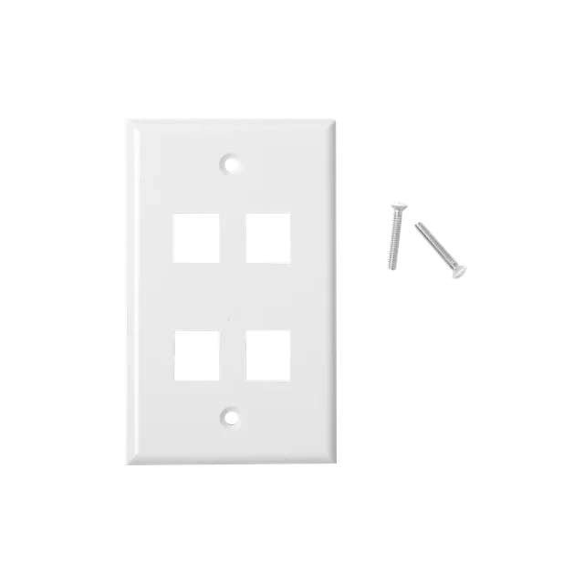 LPFP19-h Placa de pared de 4 puertos, Keystone, Color Blanco - Image 1