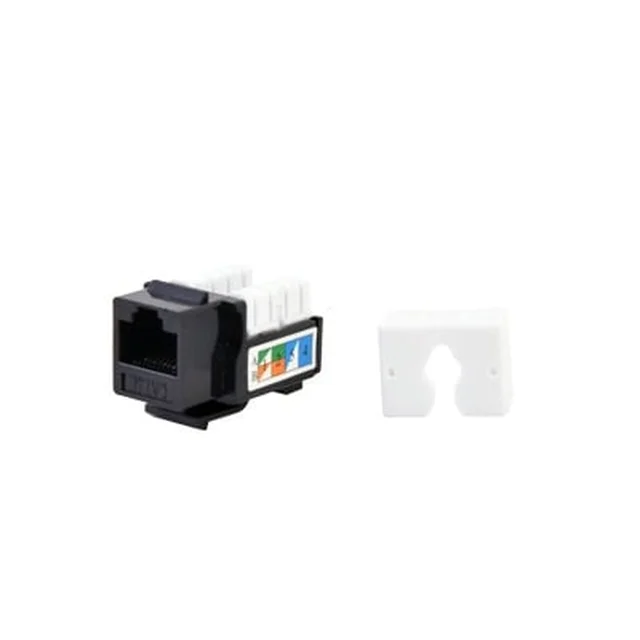 LPKJ505BK Módulo Jack Keystone Cat5e con terminación 110 (Punchdown) para faceplate - Color Negro - Image 1