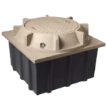 Registro Mini Manhole con tapa de concreto polimérico 4 ft x 4 ft x 2 ft, Resistencia 20 Toneladas, Uso Vehicular Pesado