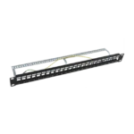 Patch panel modular Blindado (STP) de 24 puertos, con barra para organizar cable - Image 2