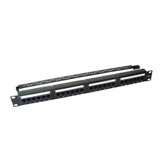 LPPP607det Panel de Parcheo de Impacto (110) UTP de 24 Puertos Cat6, 19 Pulgadas (48.26 cm), con Barra para Organizar Cable - Image 1