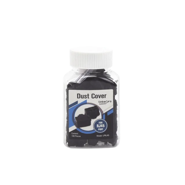 LPRJ45-h Bote con 100 protectores anti-polvo para puerto RJ45 color negro - Image 1