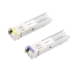 Transceptores Ópticos Bidireccionales SFP (Mini-Gbic) / Monomodo 1490 & 1550 nm / 1.25 Gbps / 1000BASE-BX / Conector LC/UPC Simplex / DDM / Hasta 100 km / 2 Piezas