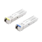 Transceptores Ópticos Bidireccionales SFP (Mini-Gbic) / Monomodo 1310 & 1550 nm / 1.25 Gbps / 1000BASE-BX / Conector LC/UPC Simplex / DDM / Hasta 5 km / 2 Piezas