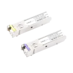 Transceptores Ópticos Bidireccionales SFP (Mini-Gbic) / Monomodo 1490 & 1550 nm / 1.25 Gbps / 1000BASE-BX / Conector LC/UPC Simplex / DDM / Hasta 80 km / 2 Piezas