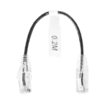 Cable de Parcheo Slim UTP Cat6 - 20 cm Negro Diámetro Reducido (28 AWG) - Image 2