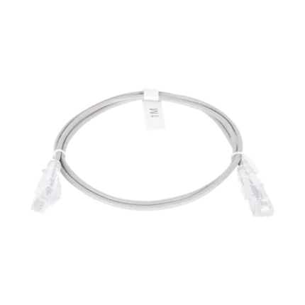 Cable de Parcheo Slim UTP Cat6 - 1 metro, Gris, Diámetro Reducido (28 AWG)