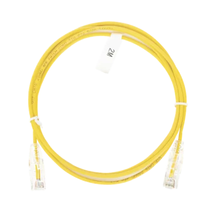 Cable de Parcheo Slim UTP Cat6 - 2 m Amarillo Diámetro Reducido (28 AWG)