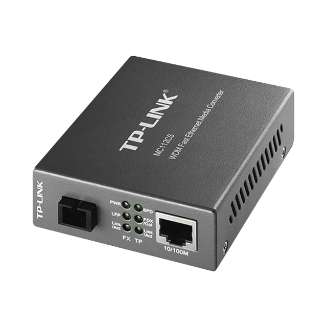 MC112CS-h Convertidor Fibra Óptica WDM Monomodo / 1 puerto RJ45 10/100 Mbps / 1 puerto SC/UPC 100 Mbps / Hasta 20 Km / Para su Funcionamiento Requiere el Modelo MC111CS / Plug and Play - Image 1