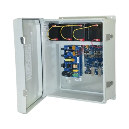 Fuente de Alimentación para PoE / 2 Entradas 1G Fiber SFP / 4 Salidas 10/100/1000 PoE/PoE+ configurable para 2 Salidas 60W Hi-PoE / Nema IP66 / Con capacidad de batería de respaldo / Requiere batería