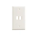 Placa de Pared Vertical, Salida Para 2 Puertos Keystone, Color Marfil