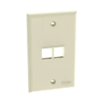 Placa de Pared Vertical, Salida Para 2 Puertos Keystone, Color Marfil - Image 5