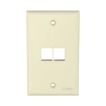 Placa de Pared Vertical, Salida Para 2 Puertos Keystone, Color Marfil - Image 2