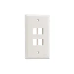 Placa de Pared Vertical, Salida Para 4 Puertos Keystone, Color Blanco Mate