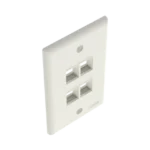 Placa de Pared Vertical, Salida Para 4 Puertos Keystone, Color Blanco Mate - Image 5