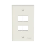 Placa de Pared Vertical, Salida Para 4 Puertos Keystone, Color Blanco Mate - Image 2