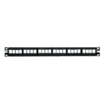 Panel de Parcheo Modular Keystone (Sin Conectores), de 24 Puertos, Espacio Para Identificación con Etiqueta Adhesiva,  1UR