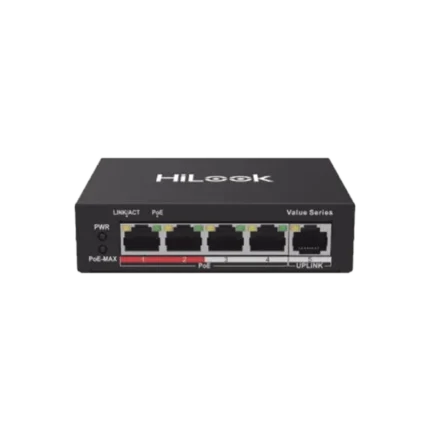 Switch PoE+ / 4 Puertos 10/100 Mbps PoE+ (af / at) / 1 Puerto 10/100 Mbps Uplink / Modo Extendido hasta 250 Metros / 35 Watts