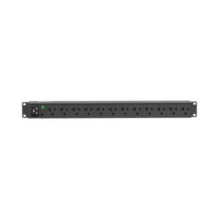 PDU Básico para Distribución de Energía, Enchufe de Entrada NEMA L5-20P, Con 12 Contactos NEMA 5-20R, Instalación Horizontal de 19in, 1UR, 20 Amp, 120 Vca