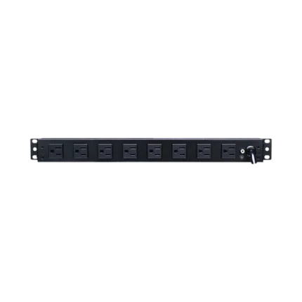 PDU Básico Para Distribución de Energía, Con 8 Tomas NEMA 5-15R Traseras y 2 Tomas 5-15R Frontales, 1UR, 15 Amp, 120 Vca