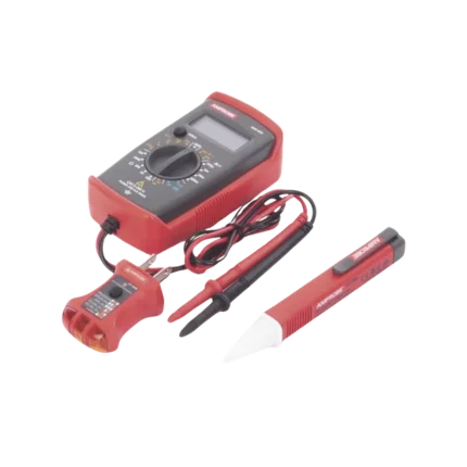 KIT Básico 3 en 1 con Multímetro Digital + Detector de Tensión sin Contacto + Comprobador de Fase GFCI