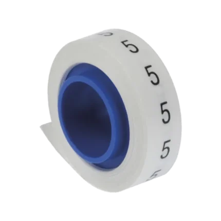 Rollo de Etiquetas Marcadoras, Pre-Impresos con el Número 5, de 2.4 metros, Color Blanco