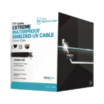 Bobina de cable de 305 m, Cat5e, color negro, sin blindar, para aplicaciones de video vigilancia, redes de datos. Uso en intemperie