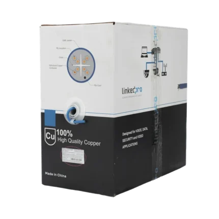 Bobina de cable U/UTP Cat6A de 305 mts, Color Azul, CMR, soporta 10G-BaseT para transmisión de frecuencias de hasta 500MHz, UL