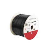 Bobina de cable de UTP de 4 pares Cat5e de 305 m (1000 ft), 100% Cobre, LDPE Resistente a rayos UV Relleno de Gel, Color Negro, 24 AWG, Uso en Exterior,  Para Aplicaciones de Voz, Datos y Video