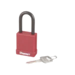 Candado de Bloqueo LOTO de Seguridad Dieléctrico, Con Llave Única, Diámetro de 6.5 mm, Color Rojo - Image 4