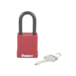 Candado de Bloqueo LOTO de Seguridad Dieléctrico, Con Llave Única, Diámetro de 6.5 mm, Color Rojo