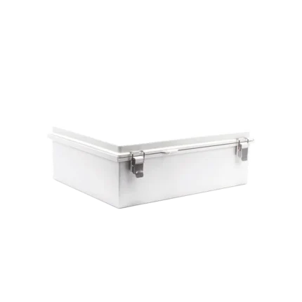 Gabinete de Plástico ABS, Uso en Intemperie IP66 (350 x 460 x 160 mm) Cierre por Broche Inoxidable y Permite Cerrado con Candado y Llave (Perno 5mm) No Incluido