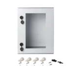Gabinete de Poliéster IP65 Puerta Transparente, Uso en Intemperie (400 x 500 x 200 mm) con Placa Trasera Interior de Plástico (Incluye Chapa y Llave). - Image 7