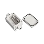 Caja de Conexión Exterior con Conexión Lateral para 4 Líneas (doble tornillo). Incluye Glándulas.